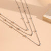 Jewelry Titanium Steel Multi Layer Clip Bead Chain Set With Diamonds Bamboo Chain Style For Women