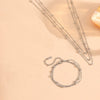 Jewelry Titanium Steel Multi Layer Clip Bead Chain Set With Diamonds Bamboo Chain Style For Women