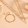 Jewelry Titanium Steel Multi Layer Clip Bead Chain Set With Diamonds Bamboo Chain Style For Women