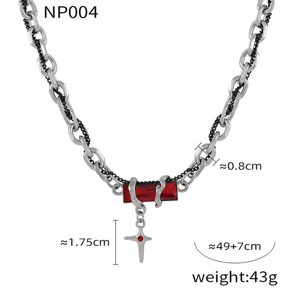 Jewelry 316L Stainless Steel Niche Hiphop Style Winding Color Zircon Chain Electroplating Design