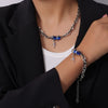 Jewelry 316L Stainless Steel Niche Hiphop Style Winding Color Zircon Chain Electroplating Design