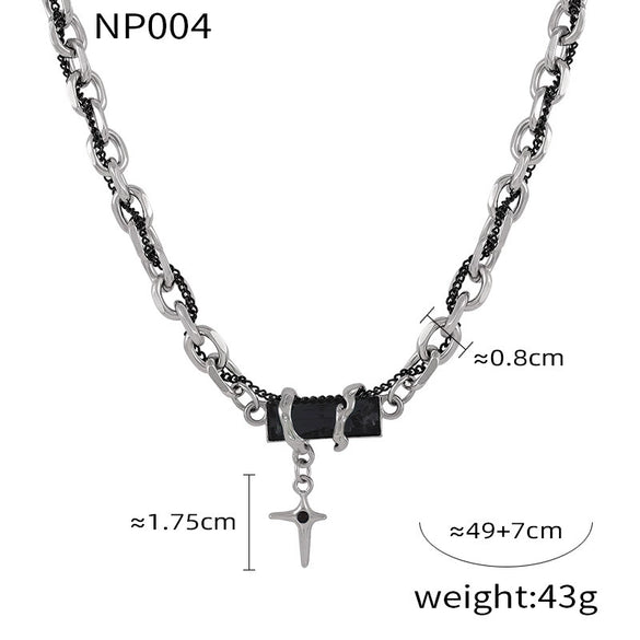 Jewelry 316L Stainless Steel Niche Hiphop Style Winding Color Zircon Chain Electroplating Design