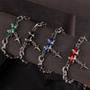 Jewelry 316L Stainless Steel Niche Hiphop Style Winding Color Zircon Chain Electroplating Design