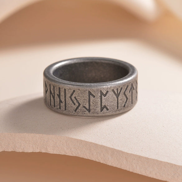 Jewelry Titanium Steel Nordic Viking Ring With Geometric Pattern Old Style Unisex