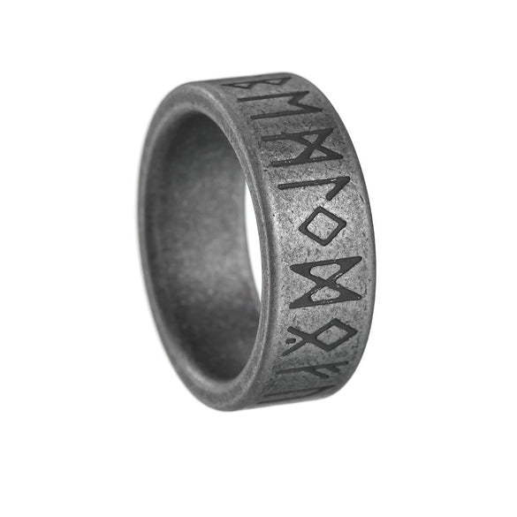 Jewelry Titanium Steel Nordic Viking Ring With Geometric Pattern Old Style Unisex