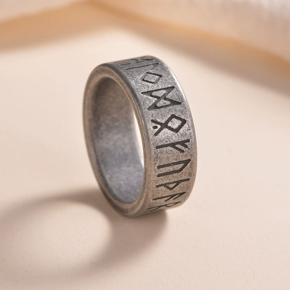 Jewelry Titanium Steel Nordic Viking Ring With Geometric Pattern Old Style Unisex
