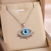 Jewelry Titanium Steel Ochain Devil's Eye Pendant Necklace Mixed Gem Inlay Geometric Electroplating