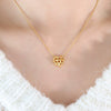 Jewelry 316L Stainless Steel Peach Heart Pendant Necklace And Earrings Wind Pattern 18K Gold Plated
