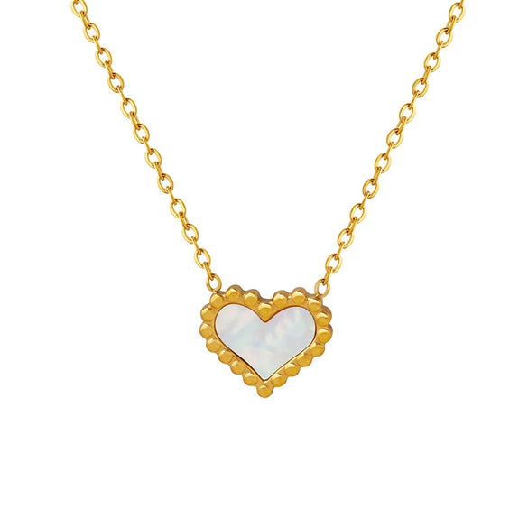 Jewelry 316L Stainless Steel Peach Heart Pendant Necklace With Love Water Drops Bell Pattern Electroplated For Women