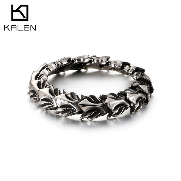 Jewelry Titanium Steel Punk Geometric Polishing Men's Bracelet