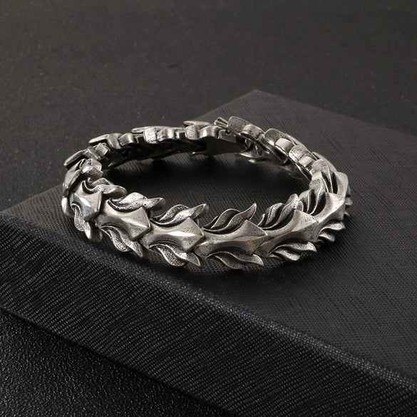 Jewelry Titanium Steel Punk Geometric Polishing Men's Bracelet