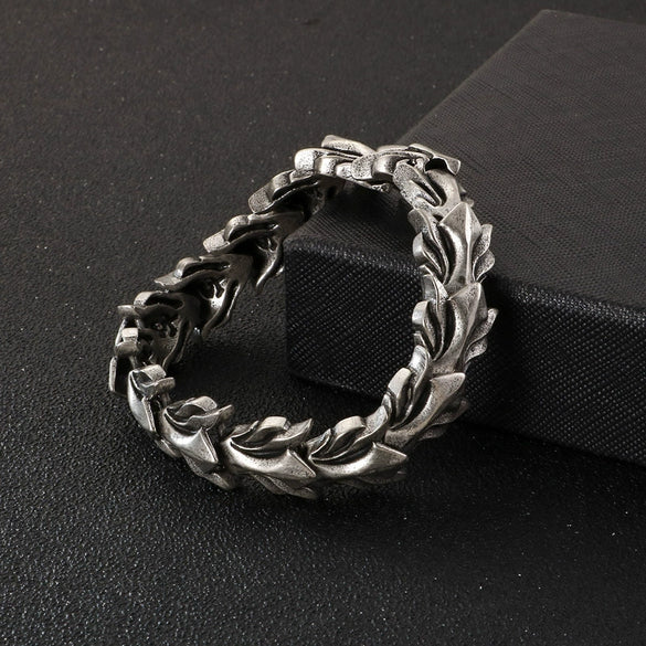 Jewelry Titanium Steel Punk Geometric Polishing Men's Bracelet