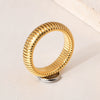 Jewelry Titanium Steel Retro Geometric Ushaped Gold Plated Ring Bracelet For Women