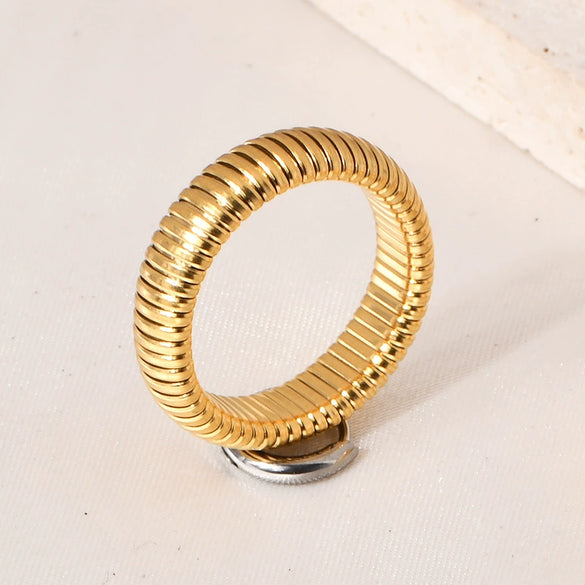 Jewelry Titanium Steel Retro Geometric Ushaped Gold Plated Ring Bracelet For Women
