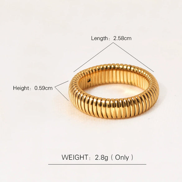Jewelry Titanium Steel Retro Geometric Ushaped Gold Plated Ring Bracelet For Women