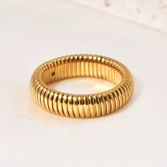 Jewelry Titanium Steel Retro Geometric Ushaped Gold Plated Ring Bracelet For Women