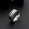 Jewelry Titanium Steel Ring And Bracelet Inlaid Abalone And Shell With Dripping Oil Treatment And Letters Numbers Text Pattern Unisex