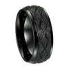Jewelry Titanium Steel Ring Diamond Plaid Frosted Electroplating Unisex