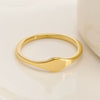 Jewelry Titanium Steel Ring Matte Brushed Drop Shape 18K Gold Electroplated Cartoon Style