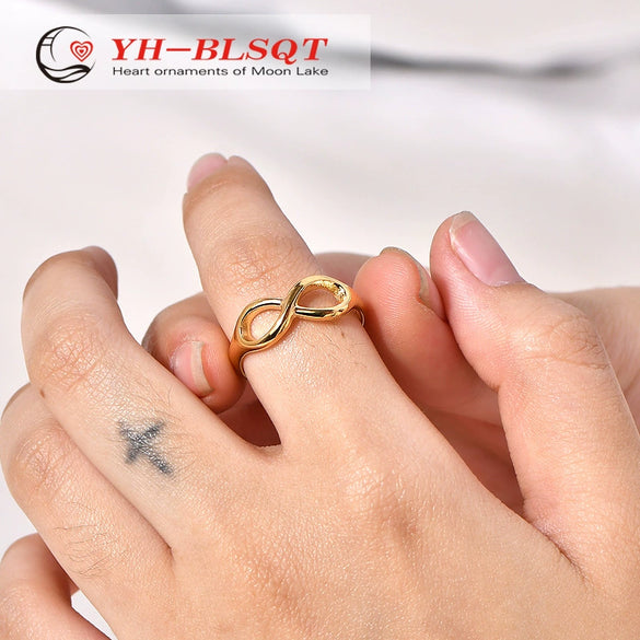 Jewelry Titanium Steel Rose Gold Bow Ring Electroplating