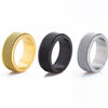 Jewelry Titanium Steel Rotatable Ring Geometric Electroplating Unisex