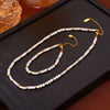 Jewelry 316L Stainless Steel Shell Beaded Niche Style Electroplated Bracelet And Necklace Set