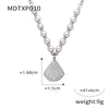 Jewelry 316L Stainless Steel Shell Shape Diamondencrusted Freshwater Pearl Electroplating Unisex