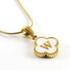Jewelry Titanium Steel Snake Bone Chain Letter Pendant With Electroplating And Four Leaf Clover Design For Women