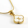 Jewelry Titanium Steel Snake Bone Chain Letter Pendant With Electroplating And Four Leaf Clover Design For Women