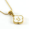 Jewelry Titanium Steel Snake Bone Chain Letter Pendant With Electroplating And Four Leaf Clover Design For Women