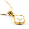 Jewelry Titanium Steel Snake Bone Chain Letter Pendant With Electroplating And Four Leaf Clover Design For Women