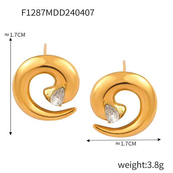 Jewelry 316L Stainless Steel Spiral Twist Design Electroplating