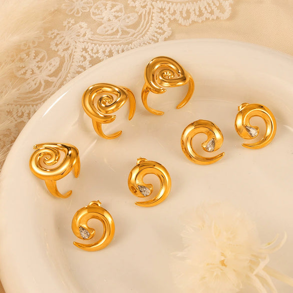 Jewelry 316L Stainless Steel Spiral Twist Design Electroplating