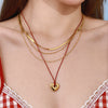 Jewelry Titanium Steel Stainless Steel Geometric Multilayer Love Necklace Stacked For Women With Electroplating