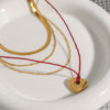 Jewelry Titanium Steel Stainless Steel Geometric Multilayer Love Necklace Stacked For Women With Electroplating
