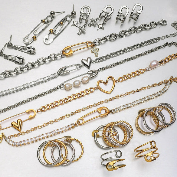 Jewelry Titanium Steel Stainless Steel Heart Water Drop Bell Electroplating Women