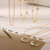 Jewelry Titanium Steel Stainless Steel Imitation Pearl Flowershaped Women's Natural Style Vacuum Plating Set With Pearls Necklace