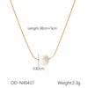 Jewelry Titanium Steel Stainless Steel Imitation Pearl Flowershaped Women's Natural Style Vacuum Plating Set With Pearls Necklace