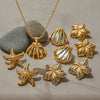 Jewelry Titanium Steel Stainless Steel Marine Life Pattern Electroplating Women's Minimalist Earrings And Necklaces