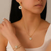 Jewelry Titanium Steel Stars Love Shell Peach Heart Pendant Set With Diamonds