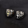 Jewelry Titanium Steel U Shaped Hip Hop Style Vacuum Gold Plated Men's Ring