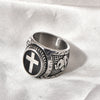 Jewelry Titanium Steel U Shaped Hip Hop Style Vacuum Gold Plated Men's Ring