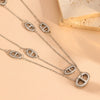 Jewelry Titanium Steel Vacuum Plating Geometric Multiple Pendant Set With Diamonds For Women