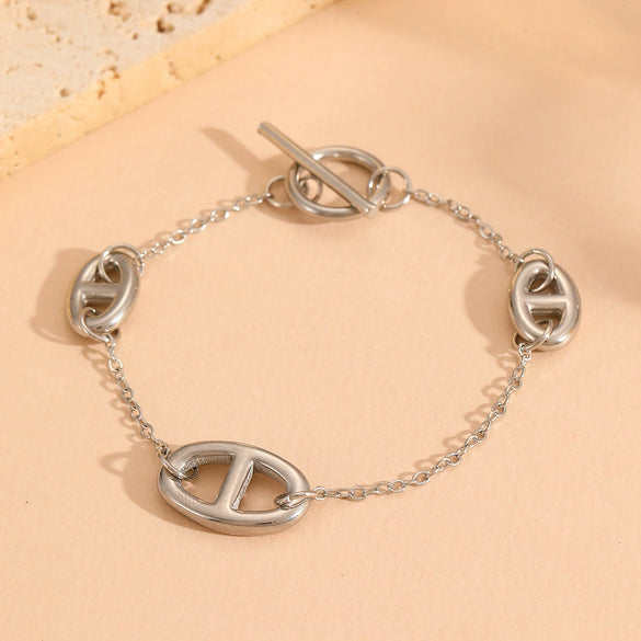 Jewelry Titanium Steel Vacuum Plating Geometric Multiple Pendant Set With Diamonds For Women
