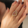 Jewelry Titanium Steel Water Drops Geometric Pvd Plated True Gold Fashion Ring