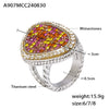 Jewelry Titanium Steel Water Drops Geometric Pvd Plated True Gold Fashion Ring