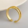 Jewelry Titanium Steel Wave Shape Electroplating Minimalist Opening Ring For Women