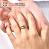 Jewelry Titanium Steel Wave Shape Electroplating Minimalist Opening Ring For Women