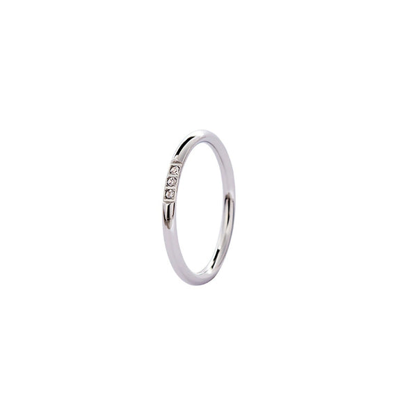Jewelry Titanium Steel Women's Geometric Inlay Ring With Zircon
