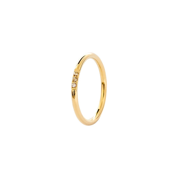 Jewelry Titanium Steel Women's Geometric Inlay Ring With Zircon